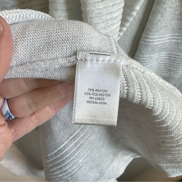 NWT CJ Banks Light Gray Open Front Long Cardigan Women’s Size 1X 16-18 - Picture 6 of 7